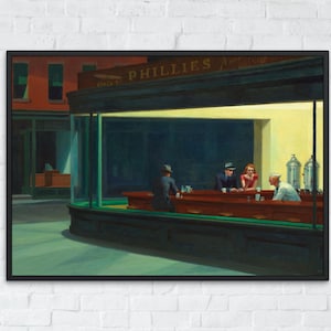 Nighthawks Painting, Edward Hopper, Printable Wall Art Decor, Famous Landscape Print, Classic Fine Art Poster, Instant Download