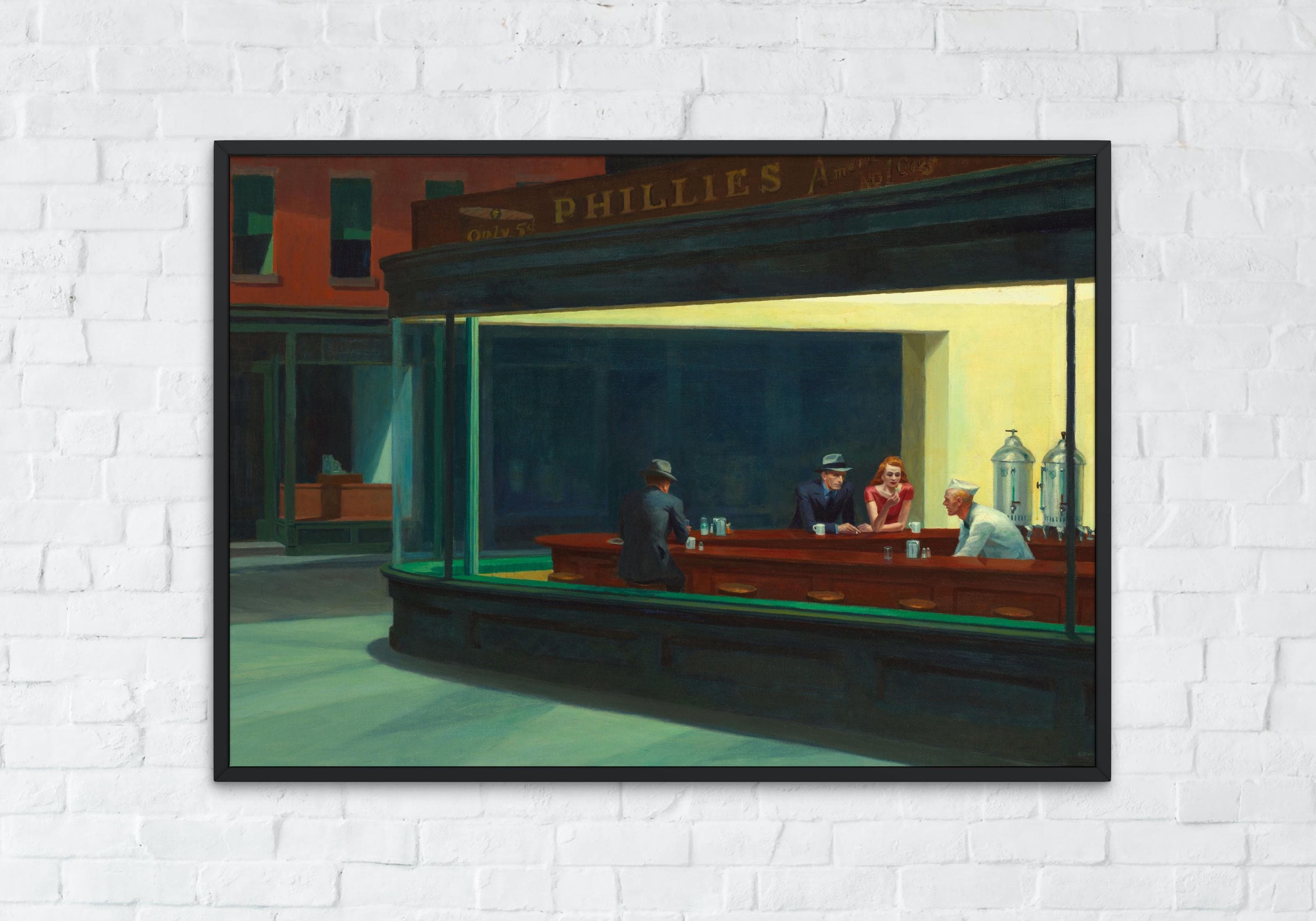 Nighthawks Painting, Edward Hopper, Printable Wall Art Decor, Famous Landscape Print, Classic Fine Art Poster, Instant Download
