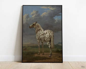 ナブストラッパーの馬の油絵 – 素朴な馬の芸術（デジタルダウンロード