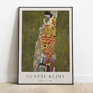 Pintura Hope II, Gustav Klimt, Hope 2, arte de pared imprimible, impresión de retrato famoso, cartel clásico de bellas artes, decoración del hogar, descarga instantánea