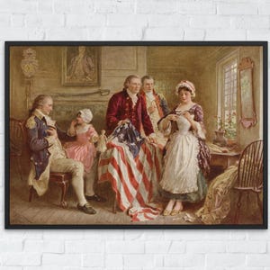 Vintage American Flag Printable Poster, Patriotic American History Art, July 4th or Memorial Day Wall Decor, Historical Digital Download