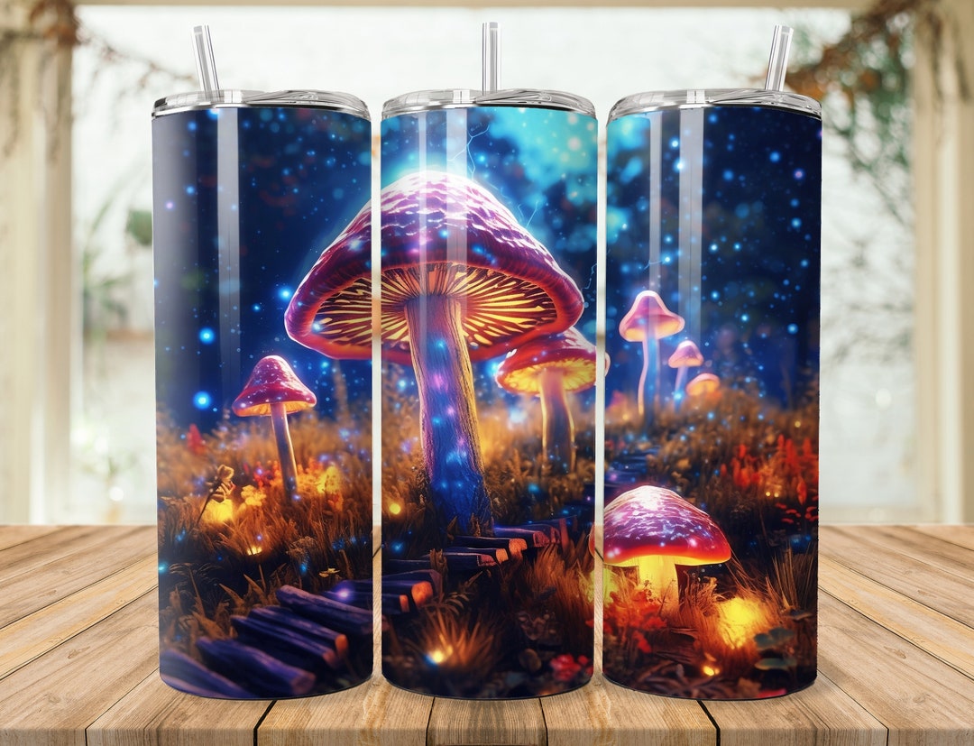 Luminous Mushroom Sublimation Design for 20 Oz Skinny Tumbler ...