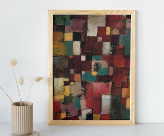 Red green and Violet-Yellow Rhythms Painting, Paul Klee, Printable Wall Art, Famous Portrait Print, Classic Fine Art, Instant Download