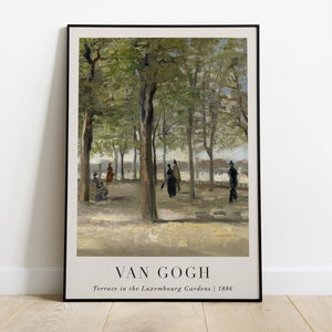 Van Gogh Print, Minimalist Art Print, Luxembourg Gardens Printable Van Gogh, Digital Prints, Impressionist Exhibition Poster, Download