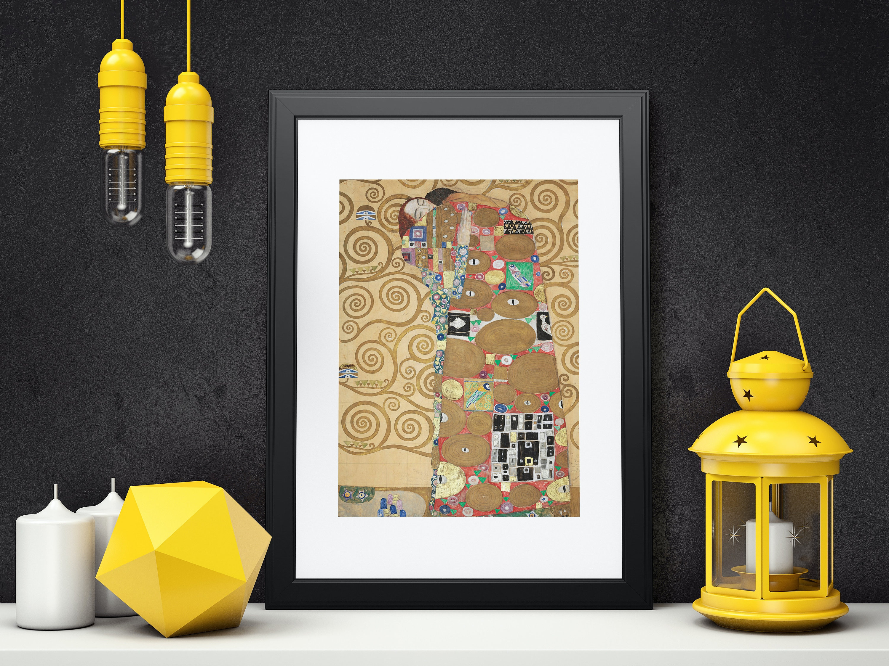 グスタフ・クリムト作「抱擁」（1907年）の絵画、印刷可能な壁アート