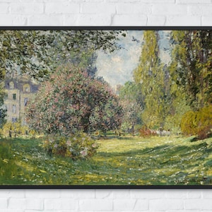 The Parc Monceau (1876) Painting, Claude Monet, Printable Wall Art Decor, Famous Landscape Print, Classic Vintage Fine Art Instant Download