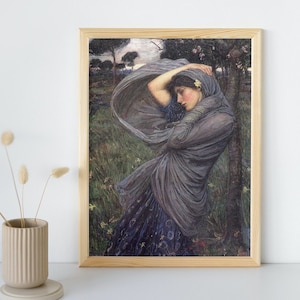 Boreas, John William Waterhouse Printable Wall Art, Famous Portrait Print, Classic Vintage Fine Art Poster, Home Decor, Instant Download