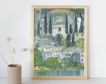 Church in Cassone (1913) Painting, Gustav Klimt, Printable Wall Art Decor, Famous Vintage Print, Classic Fine Art Poster, Instant Download