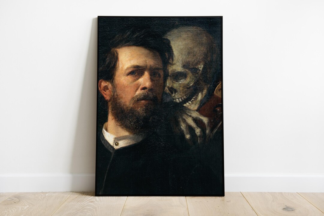 Squeleton Portrait Printable Skeleton Art, Vintage Portrait With Skeleton, Dark Academia ...