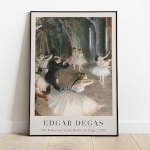 The Rehearsal of the Ballet on Stage Painting, Edgar Degas, Printable Wall Art Decor, Famous Portrait Print, Fine Art, Instant Download