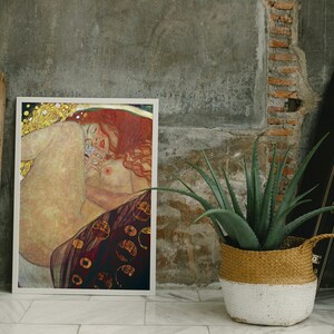 Gustav Klimt Danae Canvas Wall Art – Giclee Print – Multiple XL Size Options – Framed