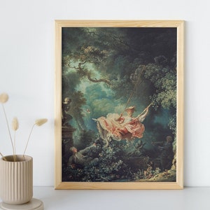 The Happy Accidents of the Swing Painting, Jean-Honore Fragonard, Printable Fine Wall Art, Classic Vintage Portrait Print, Instant Download