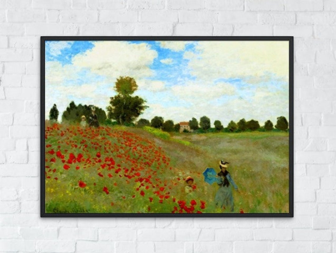 Poppy Fields Near Argenteuil Painting, Claude Monet, Printable Wall Art ...
