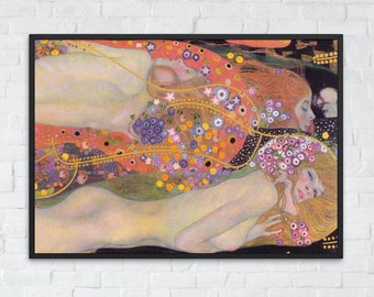 Water Serpents II Painting, Gustav Klimt, Printable Wall Art Decor, Famous Landscape Print, Classic Vintage Fine Art, Instant Download