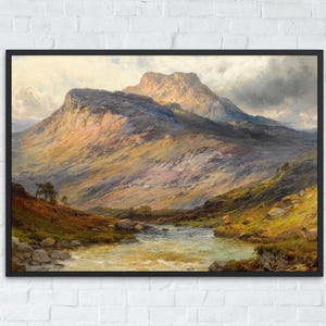 Vintage Landschaft von Schottland, Loch Lomond Landschaft, druckbare Highlands Landschaft, schottische Wandkunst, digitaler Download, Schottland Dekor Poster