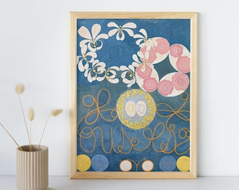 Hilma af Klint, Los diez más grandes No. 1 - Infancia, Arte de pared imprimible, Impresión minimalista famosa, Bellas artes espirituales vintage, Descarga instantánea