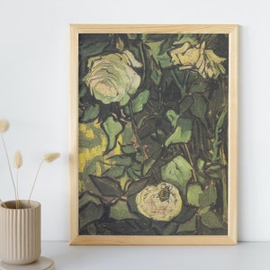ゴッホの野バラのキャンバスアート：ヴィンテージの花の静物画 - Etsy 日本