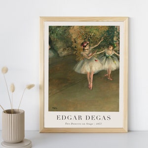 Two Dancers on Stage Painting with Text, Edgar Degas, Printable Wall Art Decor, Famous Portrait Print, Fine Art Poster, Instant Download