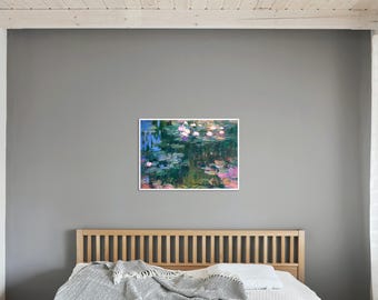 Claude Monet Water Lilies Artwork, Impressionist Floral Print, Tranquil Garden Wall Decor, Printable Art, Digital Download Poster