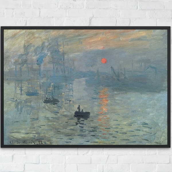 Impression Sunrise Painting, Claude Monet, Printable Wall Art Decor, Famous Landscape Print, Exhibition Classic Fine Art, Instant Download