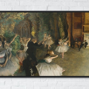 The Rehearsal of the Ballet On Stage Painting, Edgar Degas, Printable Wall Art Decor, Famous Landscape, Vintage Fine Art, Instant Download