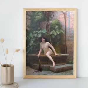 真実は彼女の井戸から出てくる絵画、ジャン＝レオン・ジェローム、印刷可能な壁アート装飾、有名な肖像画のプリント、ヴィンテージファインアート、即時ダウンロード