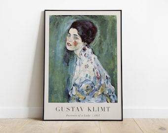 グスタフ・クリムト - リア・ムンク3世の肖像（1917年） - 花の絵画