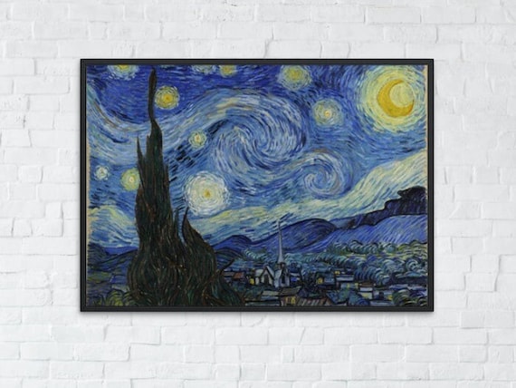 The Starry Night Painting, Vincent Van Gogh, Printable Wall Art
