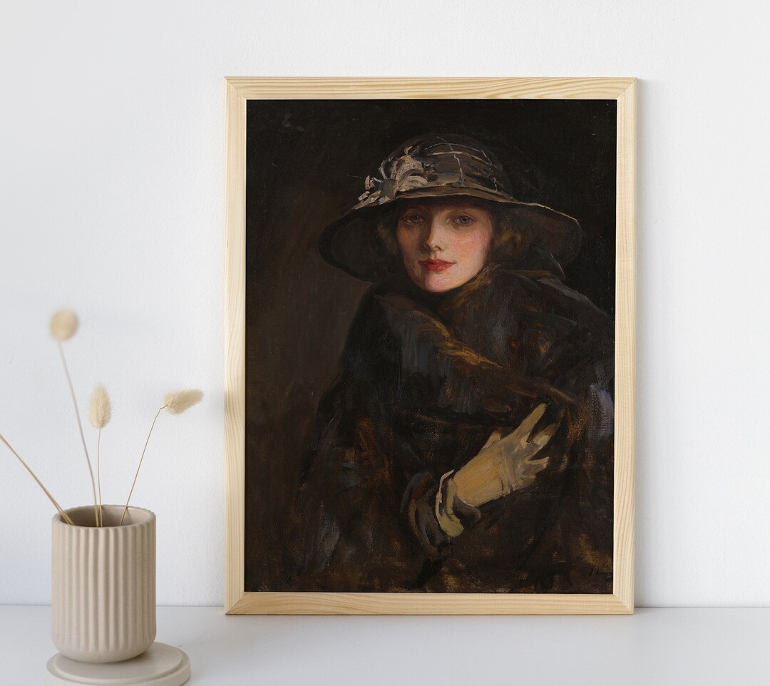 Moody Victorian Woman Wall Art Print, Vintage Fine Art, Dark Academia ...