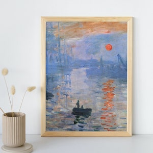 Claude Monet Painting, Printable Wall Art, Famous Impression Sunrise Print, Oil Painting Poster, Classic Fine Art Decor, Instant Download