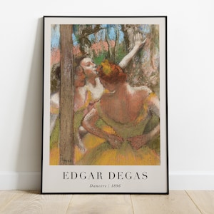 Dancers Painting with Text, Edgar Degas, Printable Wall Art Decor, Famous Portrait Print, Classic Fine Art, Instant Download