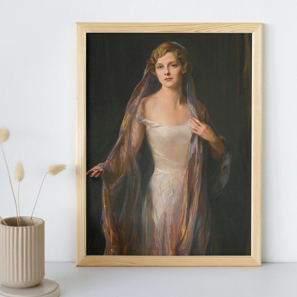 Vintage Woman Painting, Printable Wall Art, Victorian Woman Portrait, Fine Art Poster, Victorian Woman Home Decor Print, Instant Download