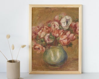 Auguste Renoir Painting, Printable Wall Art, Famous Auguste Renoir Flower Print, Classic Fine Art, Botanical Decor Poster, Instant Download