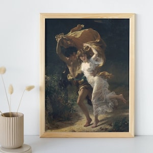 The Storm-schilderij, kinderbedje van Pierre Auguste, afdrukbare muurkunstdecor, beroemde portretafdruk, klassieke Fine Art-poster, Instant Download