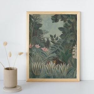 The Equatorial Jungle Painting, Henri Rousseau, Printable Wall Art Decor, Famous Portrait Print, Classic Fine Art Poster, Instant Download