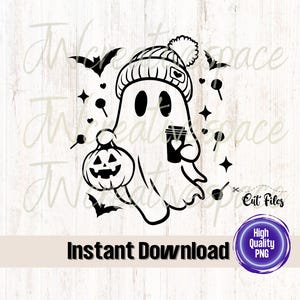 Coffee Ghost PNG Digital Download
