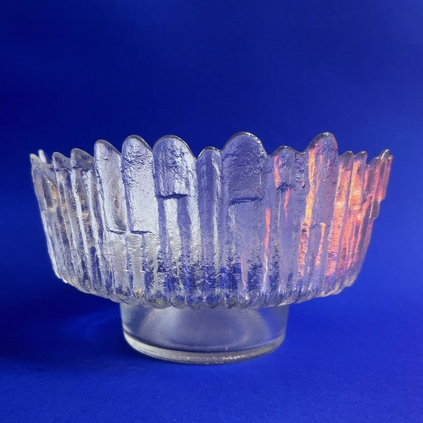 Pavel Panek clear pressed glass bowl, 1979, UNION Glass, Libochovice Glassworks, Czechoslovakia