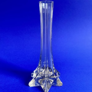 Small clear glass bohemian vase, Czechoslovakia