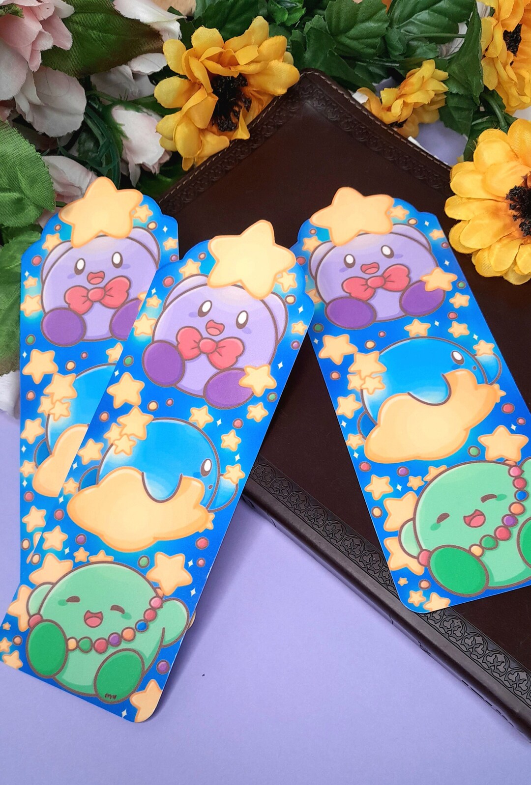 Kirb Bookmark, Cute Kirb, Star Bookmark, Cute Bookmark, Starry Sky