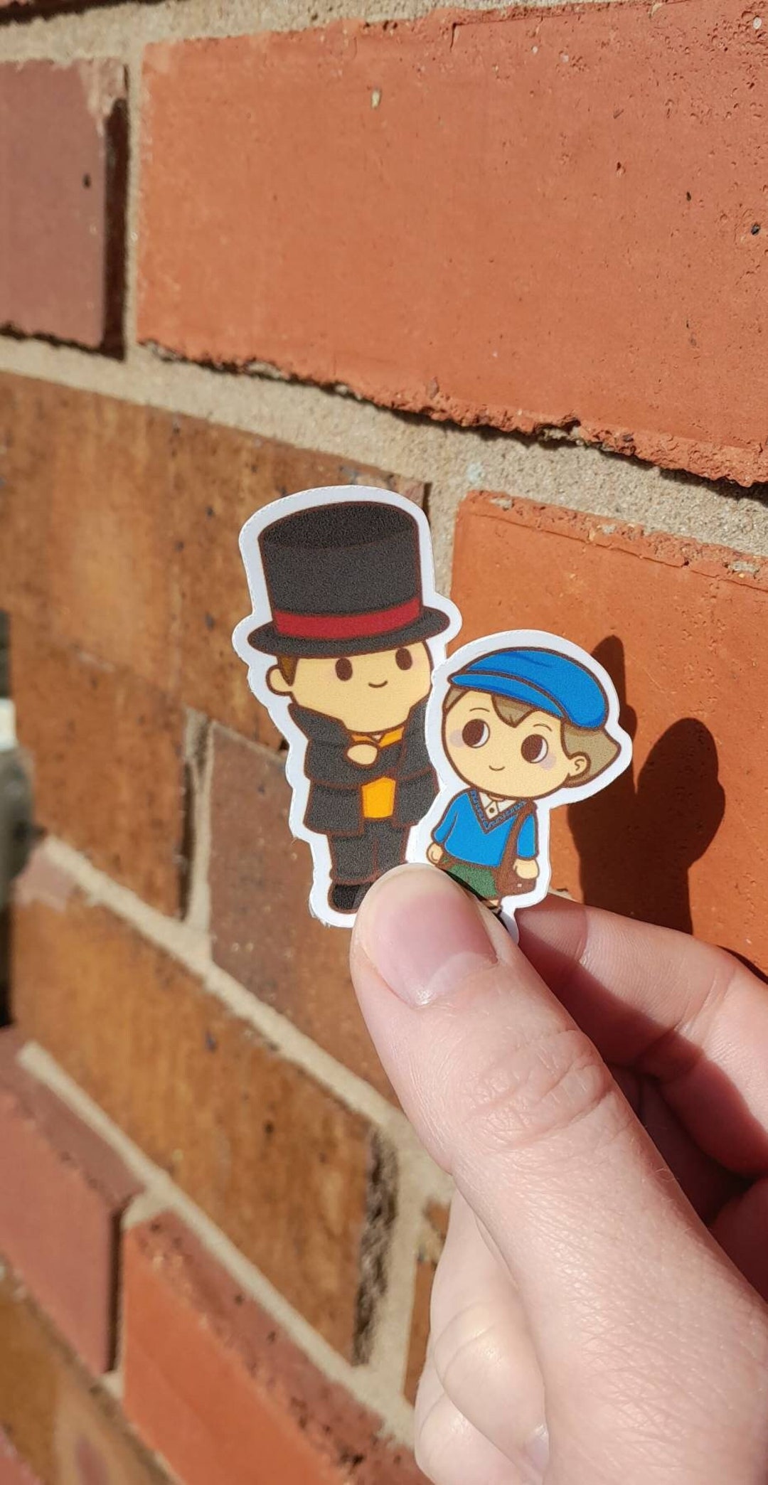 Professor Layton and Luke Triton Vinyl Waterproof Stickers for Your