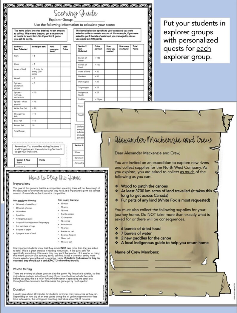 Printable | Explorers Game | Student Activity | Learning | Lesson ...