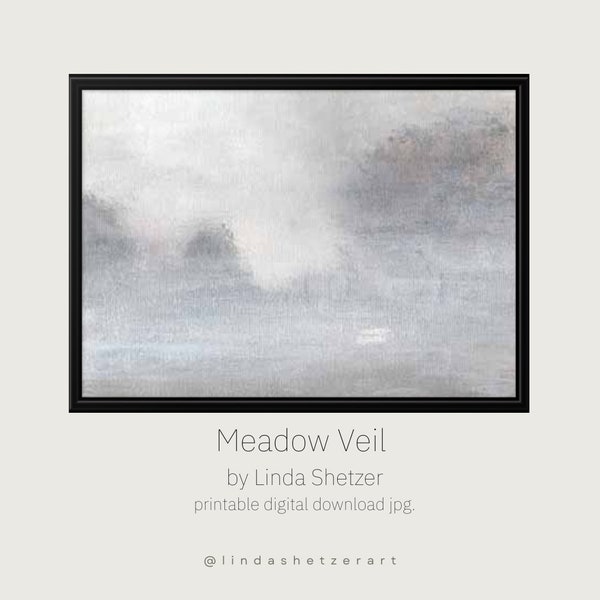 Contemporary muted landscape moody print,  calm peaceful monochromatic,  printable digital download jpg, misty foggy tonal trees wall art