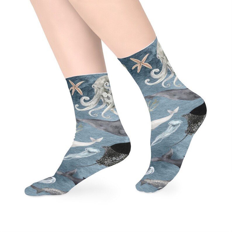 Ocean Socks, Sea Creatures, Sea Creature Socks, Sea Animal, Nautical Socks, Whale Socks, Turtle