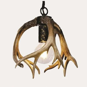 Antler Lighting Fixture, Deer Horn Antler Light, Farmhouse Antler Light, Pendant Light Fixture, Mini Antler Light