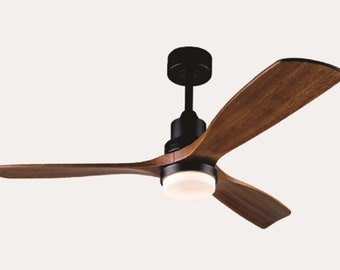 Wood Ceiling Fan with 3 Blade, Ceiling Fans with Lights and Remote