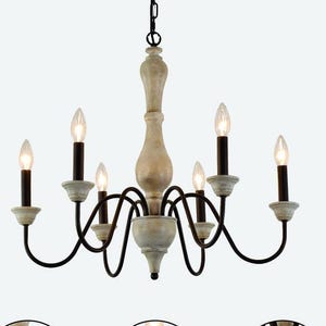 French Country Chandelier, Farmhouse Vintage Antique Chandelier Pendant Light Fixtures for Kitchen Island Dining Room