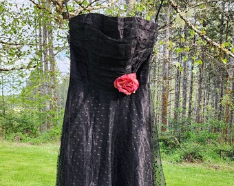 Cottagecore Gunne Sax Does 50s Strapless Midi Prom Dress