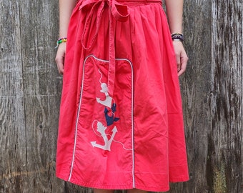 Vintage 1950s Nautical Wrap Skirt