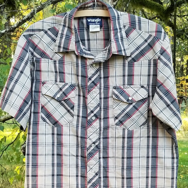 Vintage Western Wrangler Shirt with Pearl Snaps