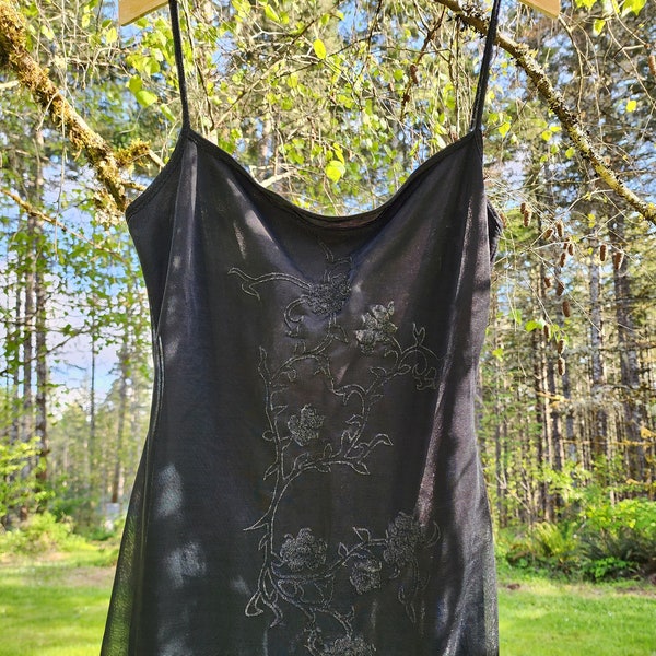 80s Jay Jacobs Black Shimmer Prom Dress